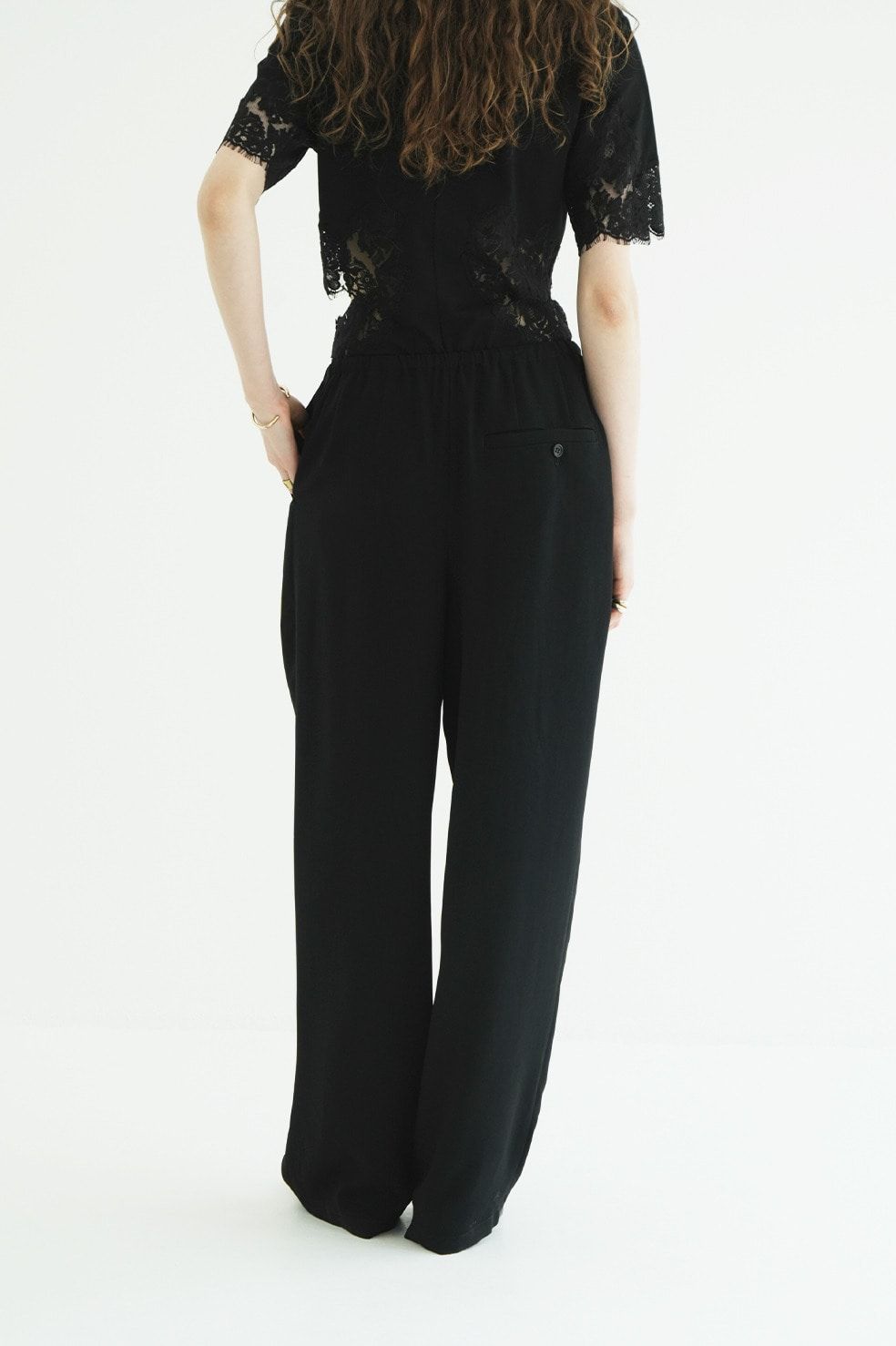 ドローストリングルーズタックパンツ - DRAWSTRING LOOSE TUCK PANTS(BLACK)