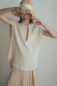 ノースリーブトップス -  HEAVY RIB N/S TOPS - IVORY