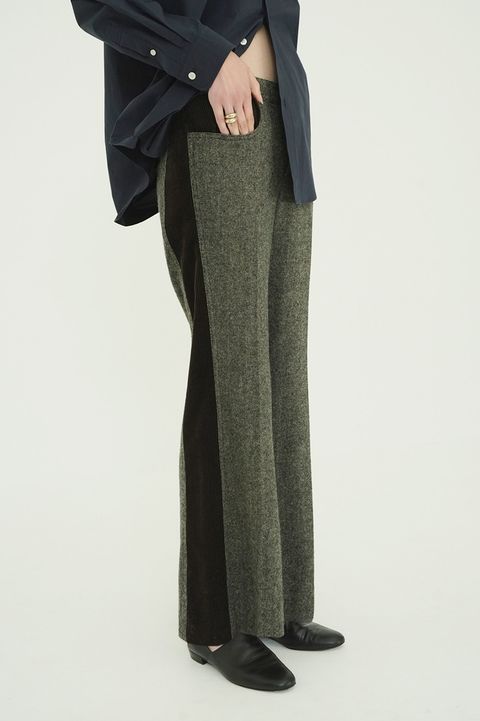 コーデュロイパネルメランジパンツ - CORDUROY PANEL MELANGE PANTS (MIX)