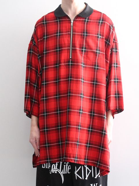 ハーフジップシャツ - HALF ZIP SHIRT RED