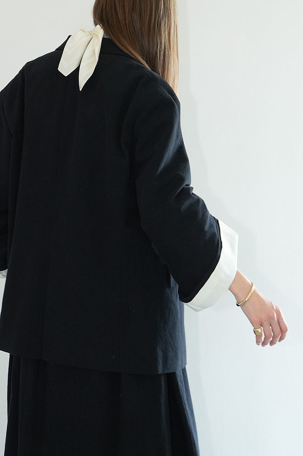 CLANE - LOOSE BELL SLEEVE JACKET- BLACK - ルーズベルスリーブ 