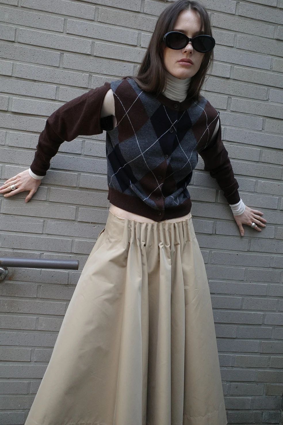 アレンジニットトップス - ARRANGE KNIT TOPS BROWN