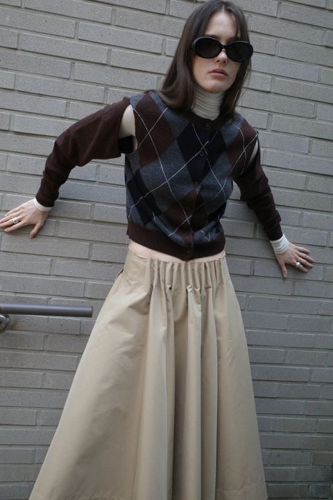 アレンジニットトップス - ARRANGE KNIT TOPS BROWN