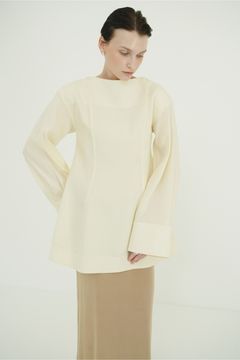テンセルミニフレアワンピース - TENCEL MINI FLARE ONEPIECE (IVORY)