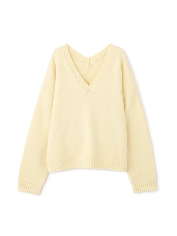 Vネック2wayニットプルオーバー  (YELLOW)