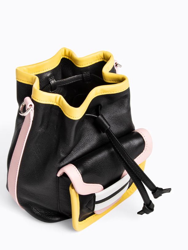 アルファデイ バケットハンドバッグ -  PINK-YELLOW-BLACK