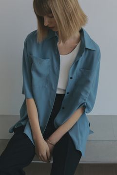 バック レイヤー シャツ -  BACK LAYER SHIRT - BLUE