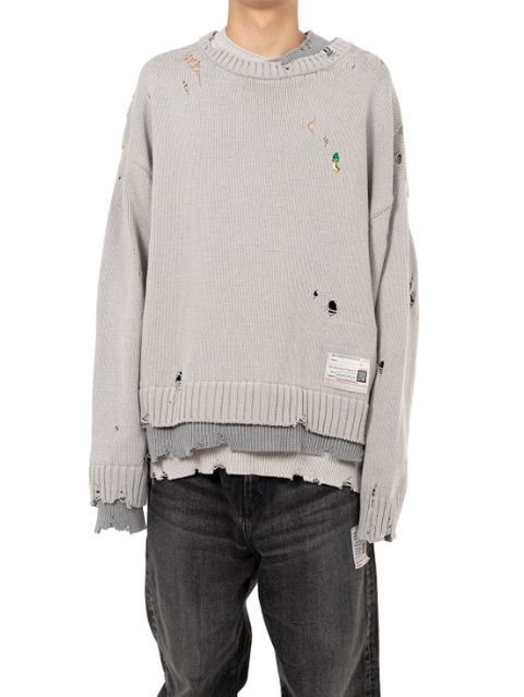 トリプル レイヤード ニット セーター - Triple Layered Knit Sweater (GREY)
