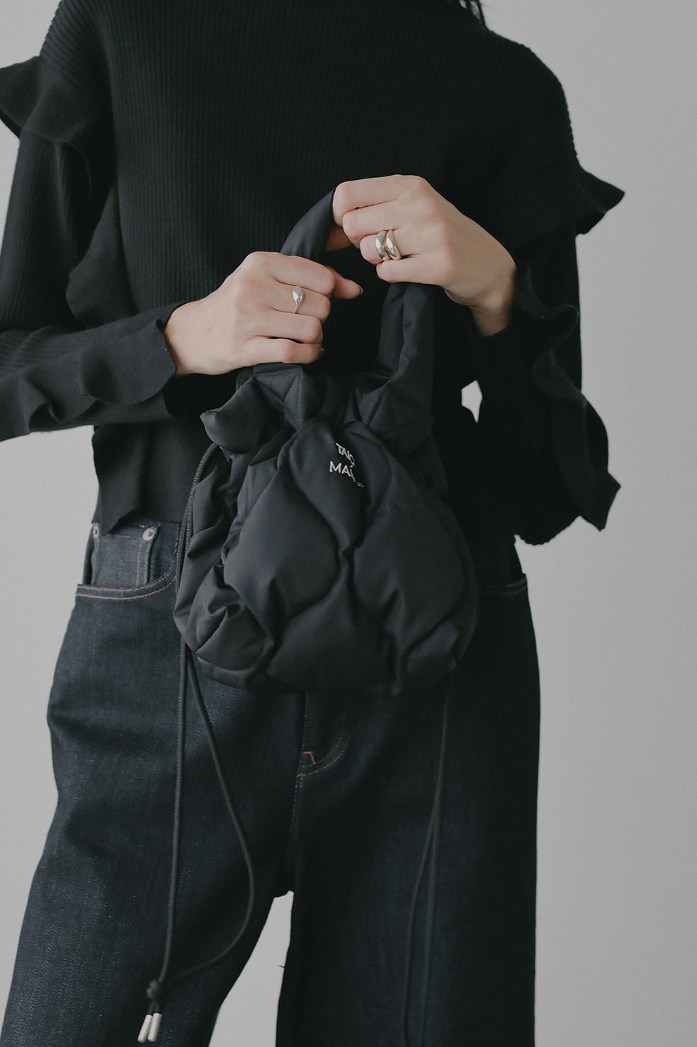 【TAION×MANOF】 トートバッグ - 2WAY DOWN BAG (BLACK)