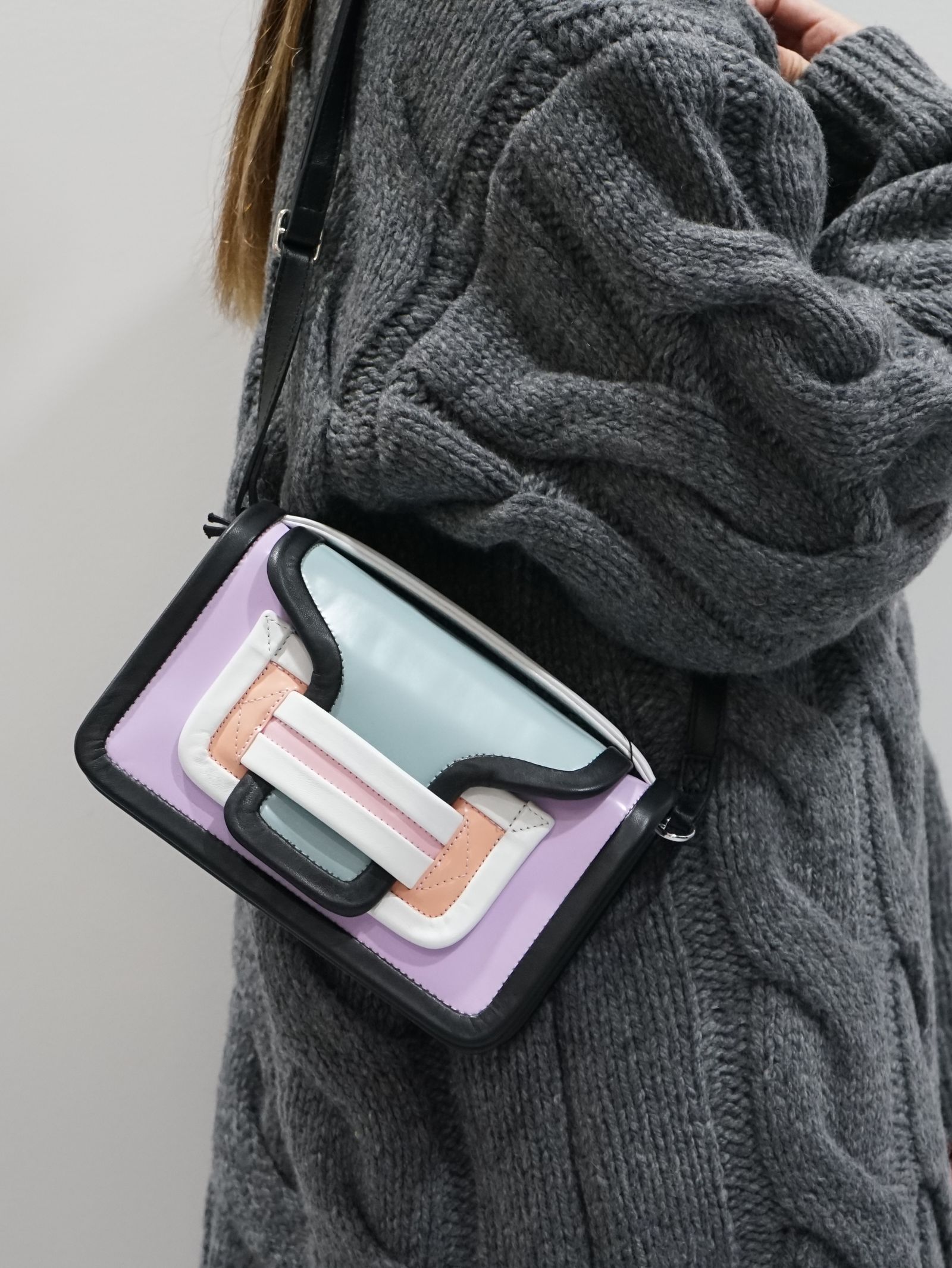 アルファ ハンドバッグ - ALPHA BAG - MULTI MAUVE BLACK
