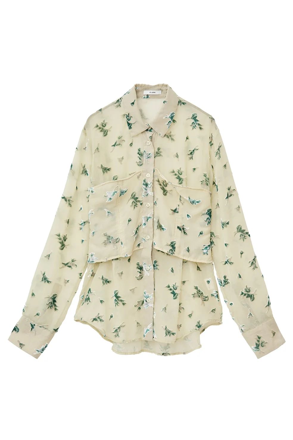 オパールプリント ビスチェ付きシャツ -  FLOWER OPAL BUSTIER SHIRTS IVORY