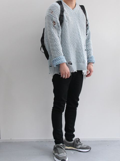 メゾンミハラヤスヒロ 23SS ダメージニットスタイル