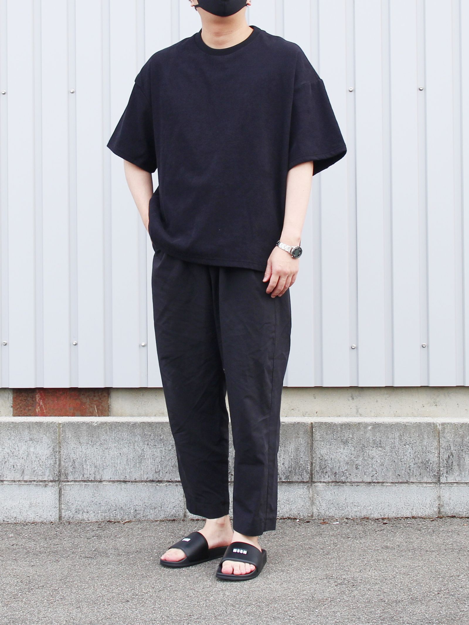 ルーズTシャツ - 1ミリパイル TF Lose T-Shirt (1mm Pile) - black
