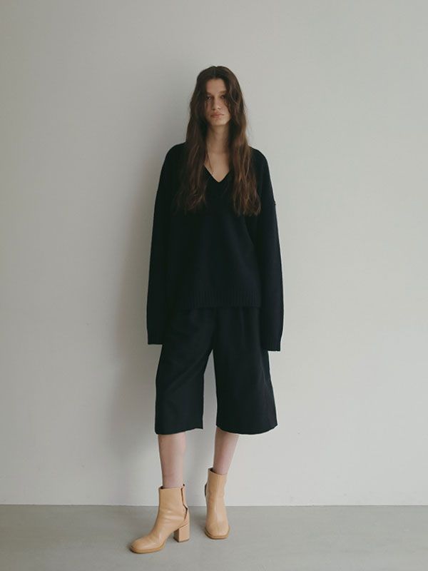 Vネック2wayニットプルオーバー  (NAVY)