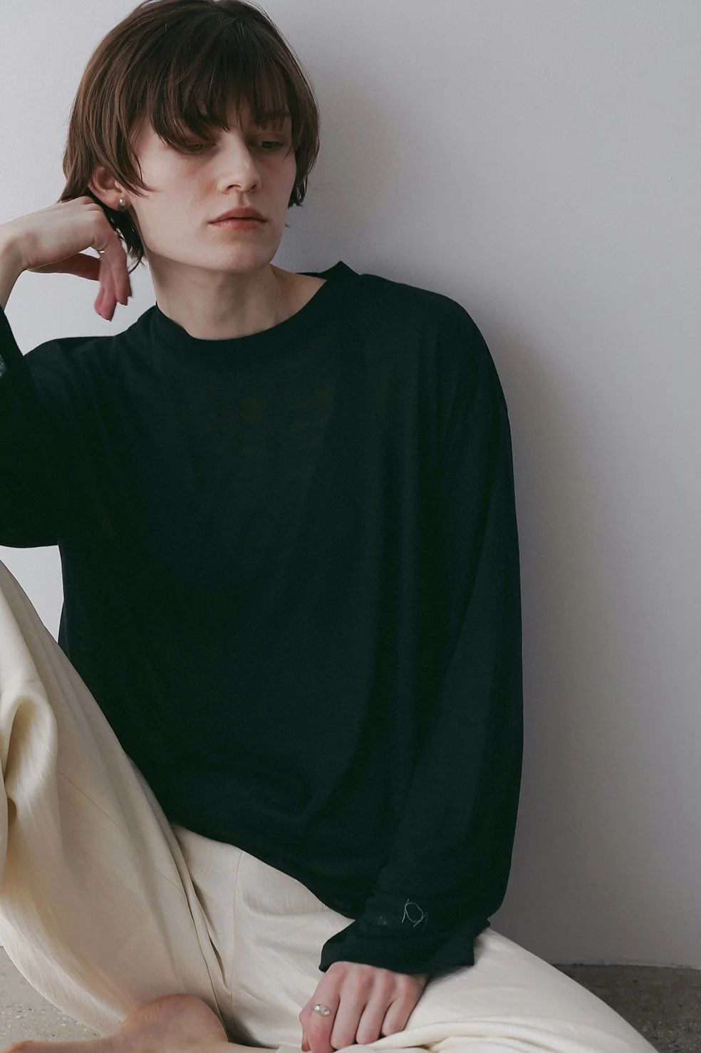 【2枚セット】ベーシックT / ロンT - 2TYPE LOGO PACK T-SHIRT BLACK