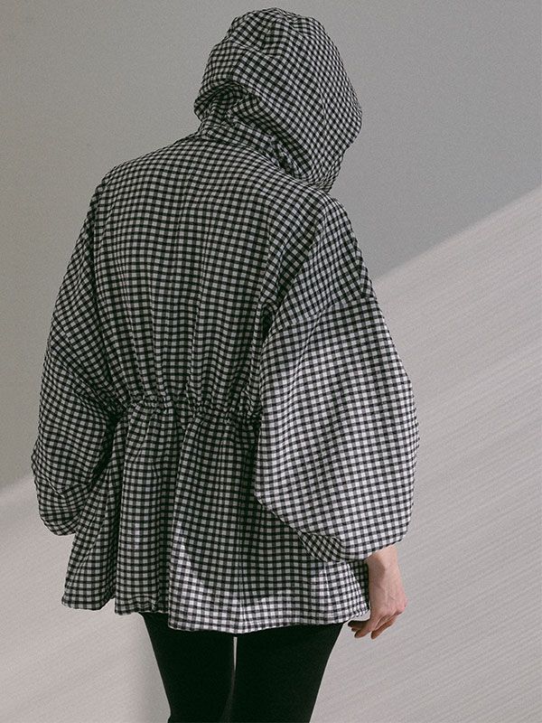 サッカーストレッチフードブルゾン (CHECK)