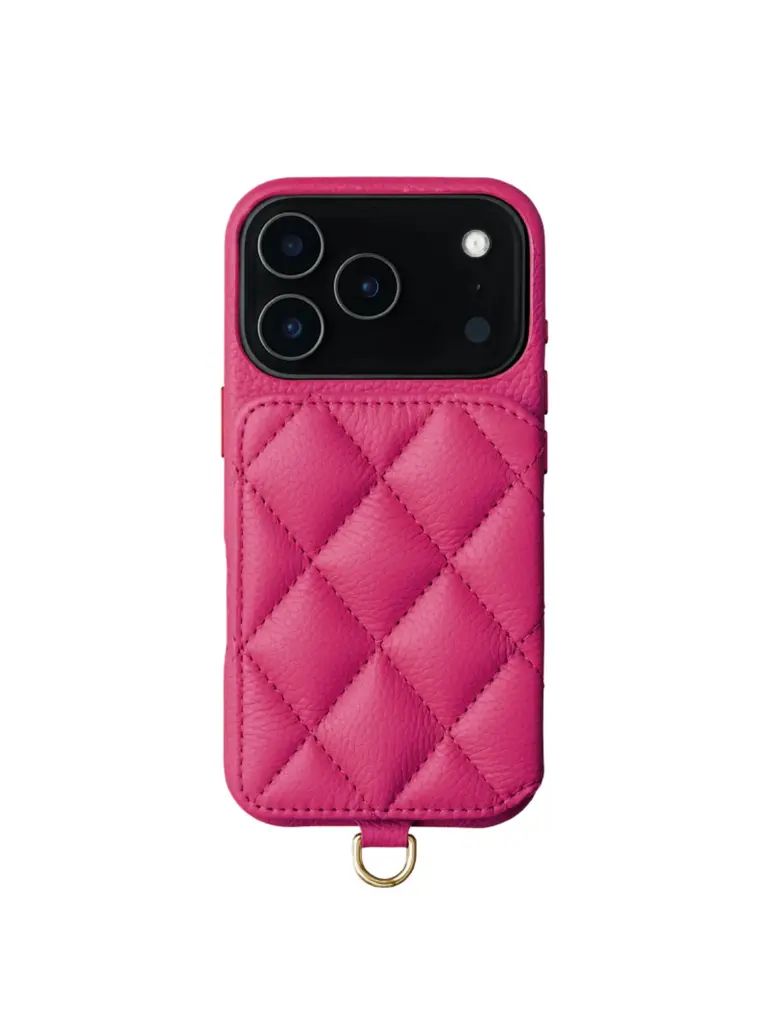 【GRACE / グレイス】 手帳型 レザーケース iPhone 14～17シリーズ対応 （マゼンダピンク）