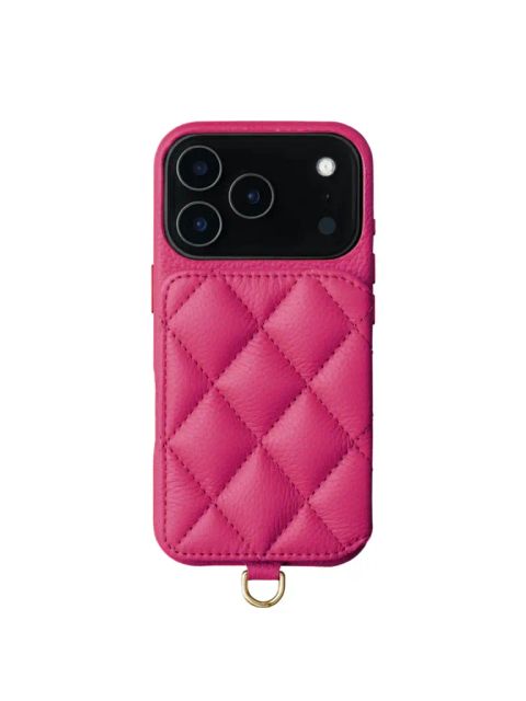 【GRACE / グレイス】 手帳型 レザーケース iPhone 14～17シリーズ対応 （マゼンダピンク）