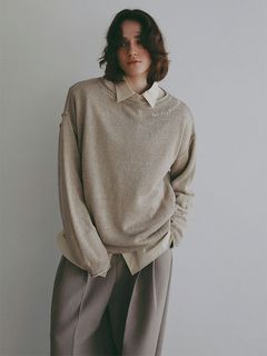 エンブロイダリーローゲージニットプルオーバー (BEIGE)