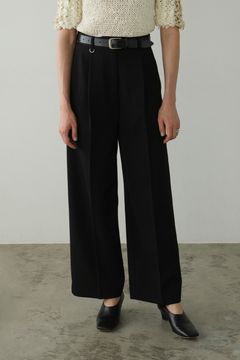 タックストレートパンツ -  2WAY TUCK STRAIGHT PANTS - BLACK