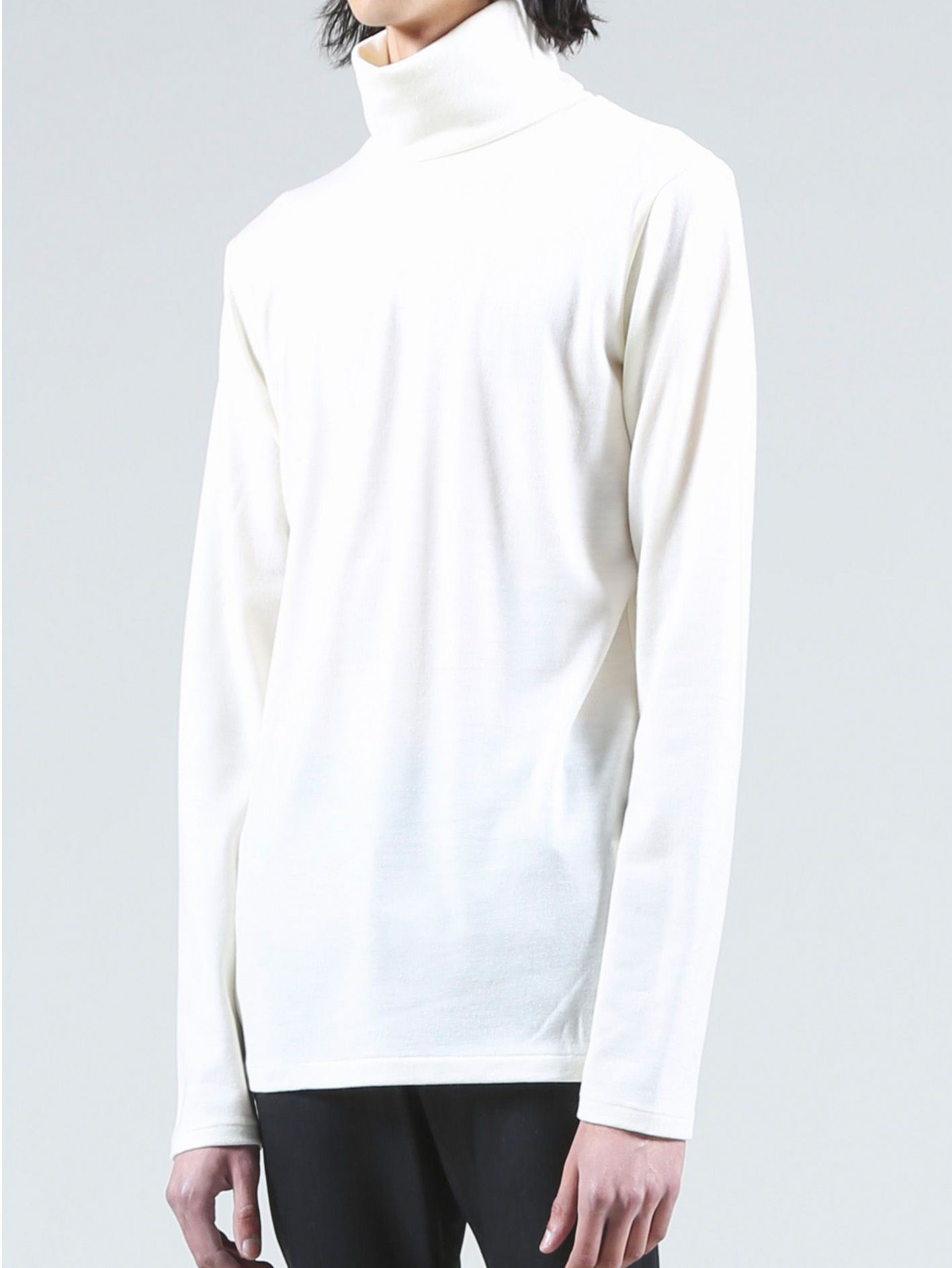 ウォッシャブルウールタートルネックプルオーバー - Washable Wool Turtleneck Pullover - CREAM
