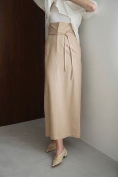 ハイウエストストレートスカート - 2WAY FOLD STRAIGHT SKIRT - BEIGE