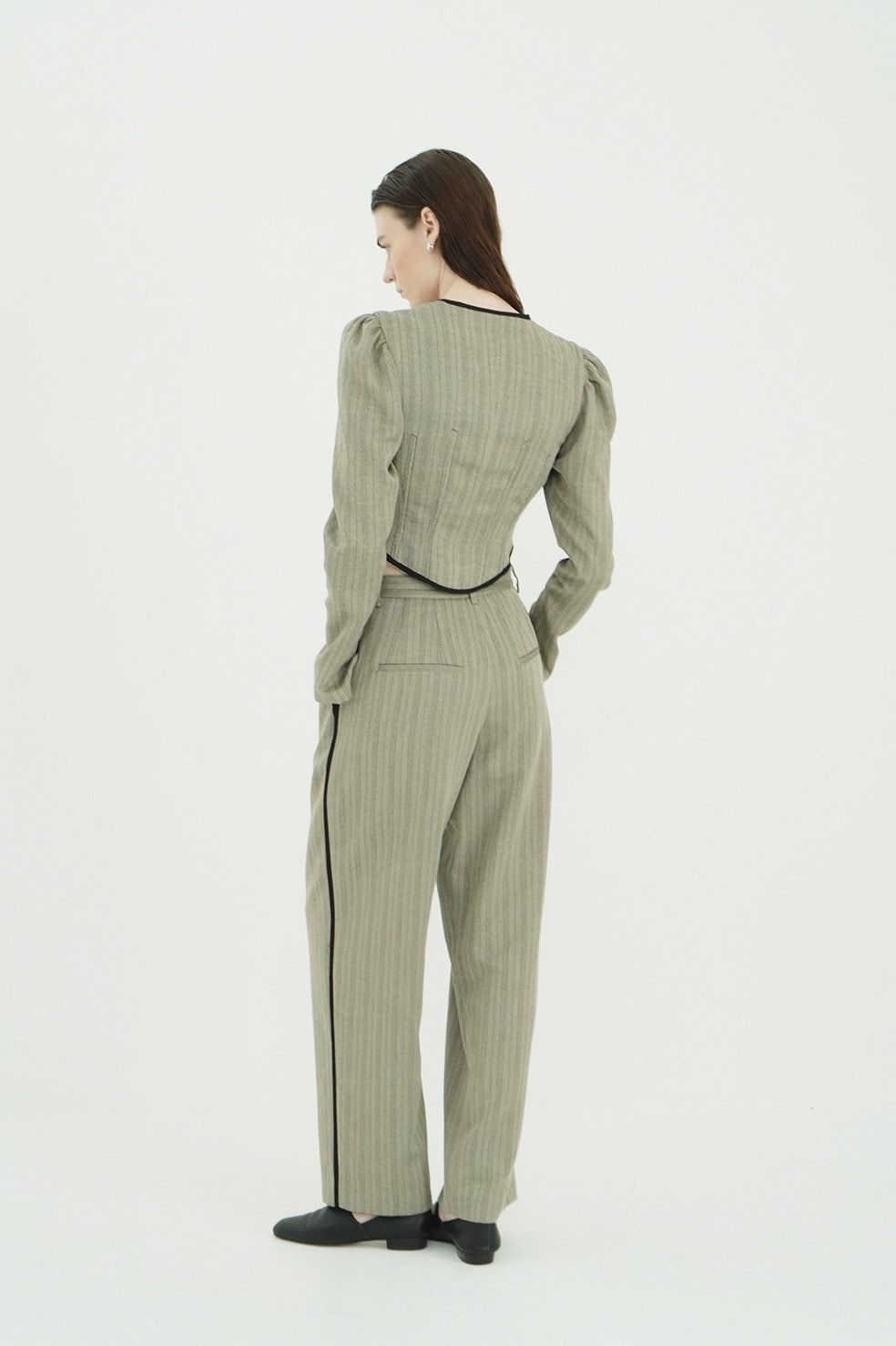 コルセットトップス -  HERRINGBONE CORSET DETAIL TOPS (MIX)