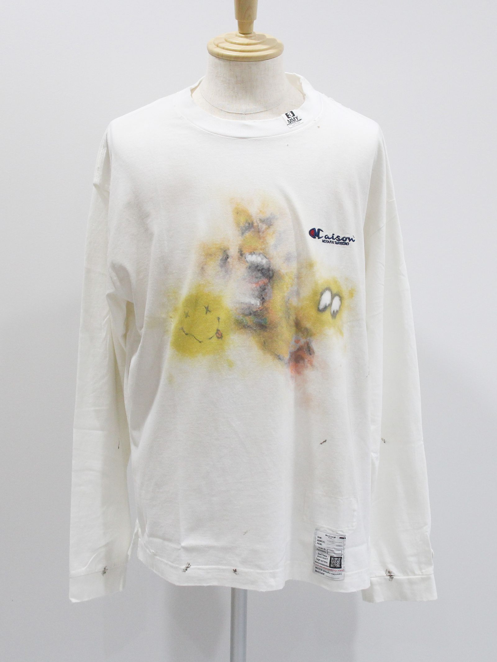 ディストレスト ロング スリーブ カットソー - DISTRESSED L/S SH - WHITE