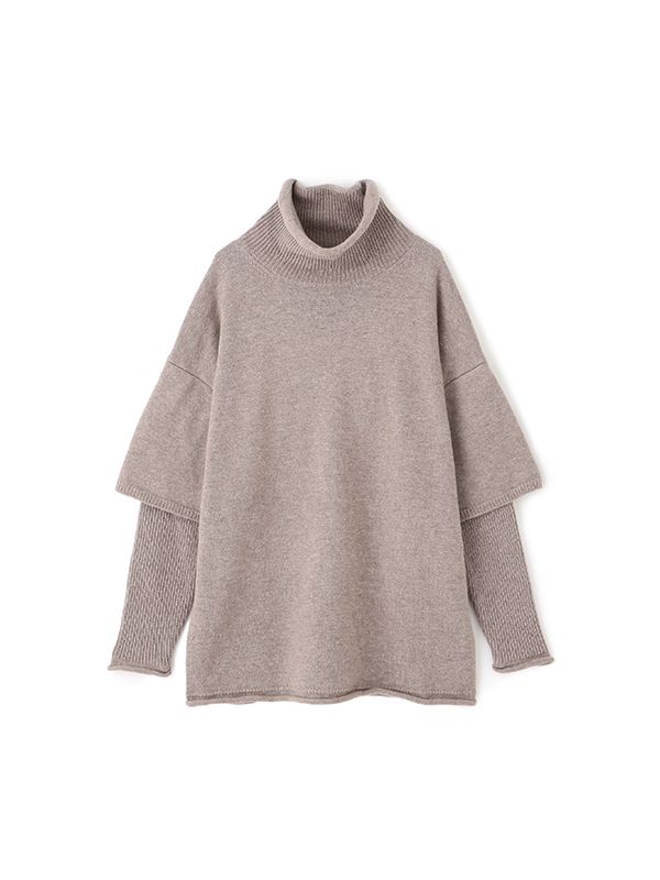 ツーピースレイヤードニット - GREY