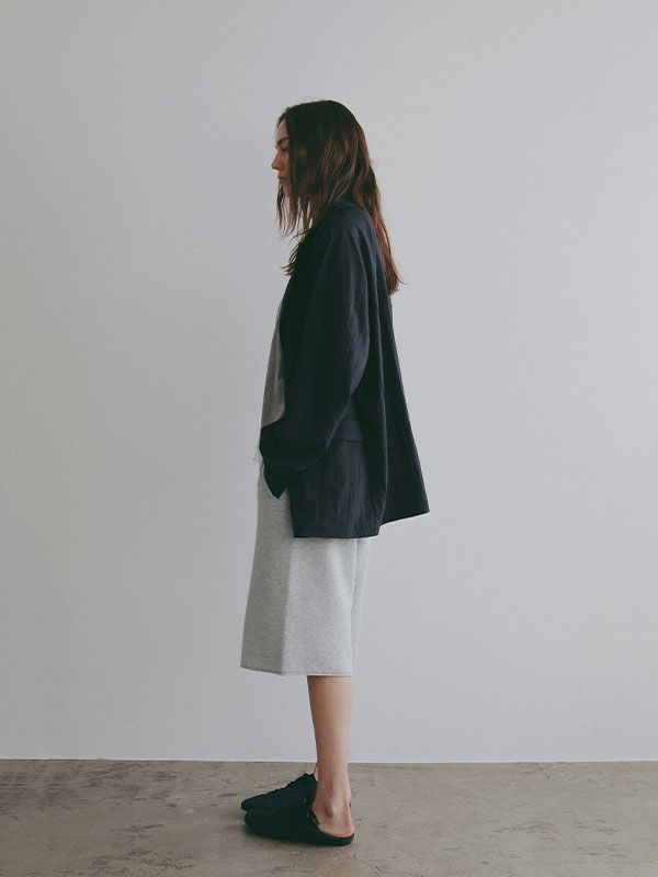 ダブルフェイスニットハーフパンツ(GREY)