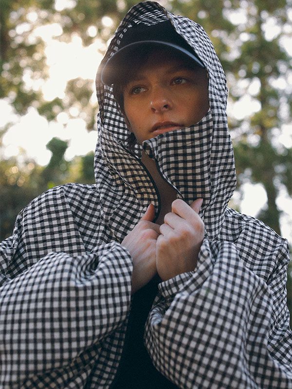 サッカーストレッチフードブルゾン (CHECK)