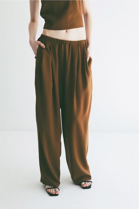 ドローストリングルーズタックパンツ - DRAWSTRING LOOSE TUCK PANTS (BROWN)