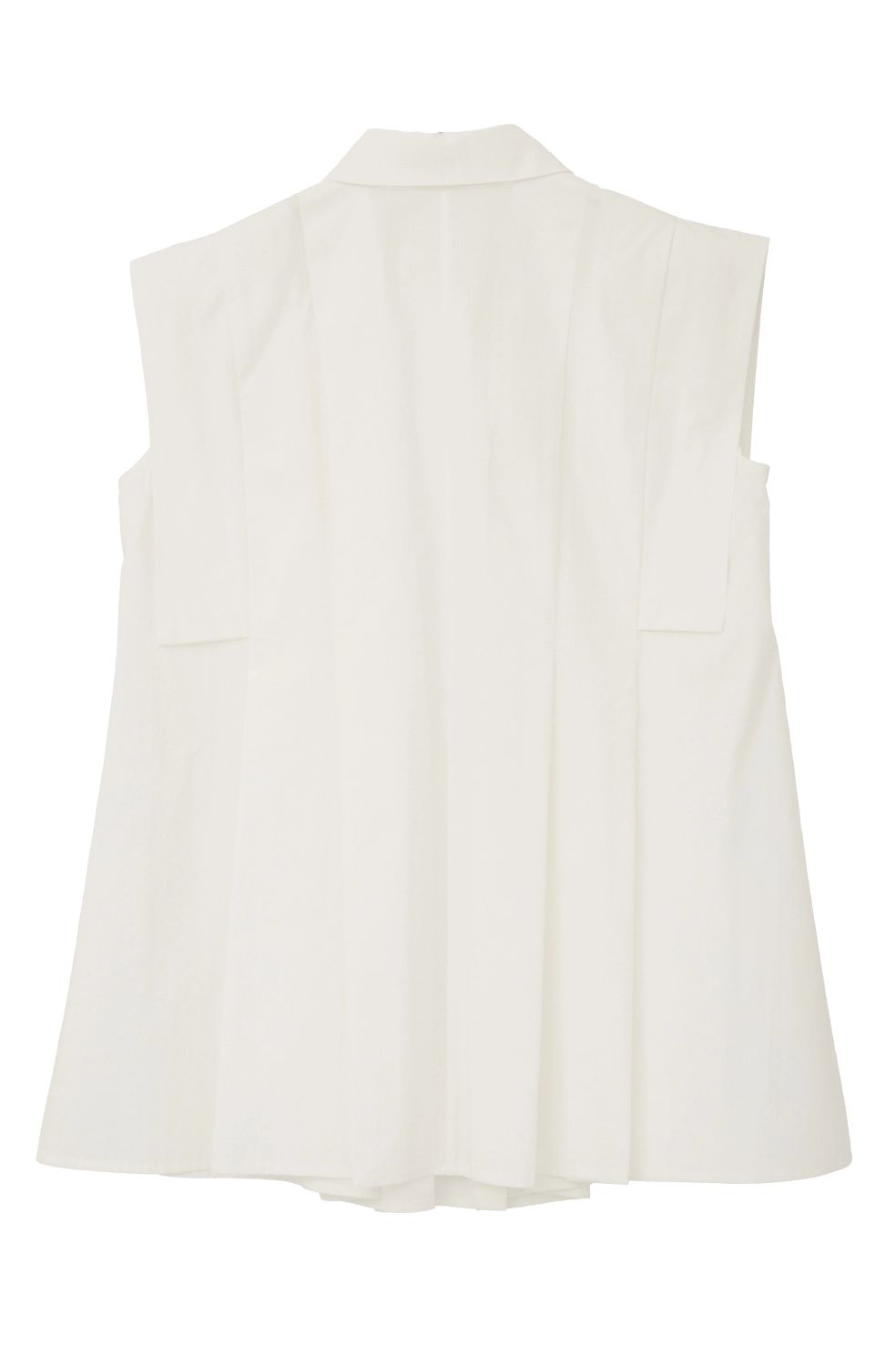 パネルプリーツ スクエアスリーブシャツ - PANELL PLEAT SQUARE SLEEVE SHIRTS (WHITE)