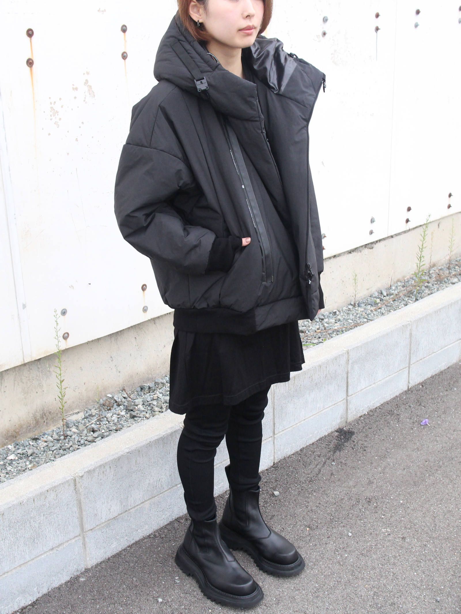 NILoS - フードジャケット - FIXED PADDING HOODED JACKET - BLACK