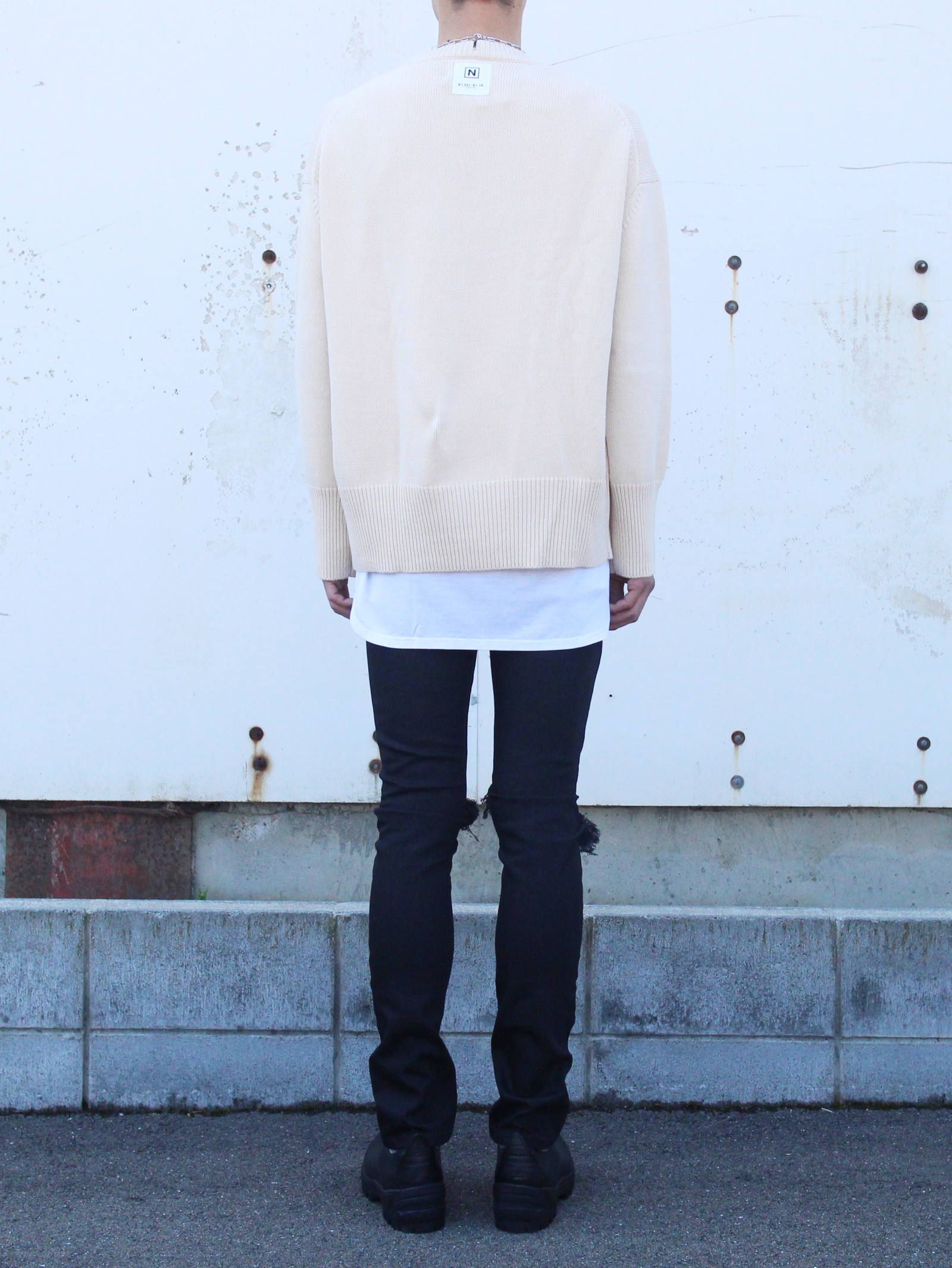 NIL DUE / NIL UN TOKYO - ロングスリーブニット - LONG SLEEVE KNIT - BEIGE | ADDICT WEB  SHOP