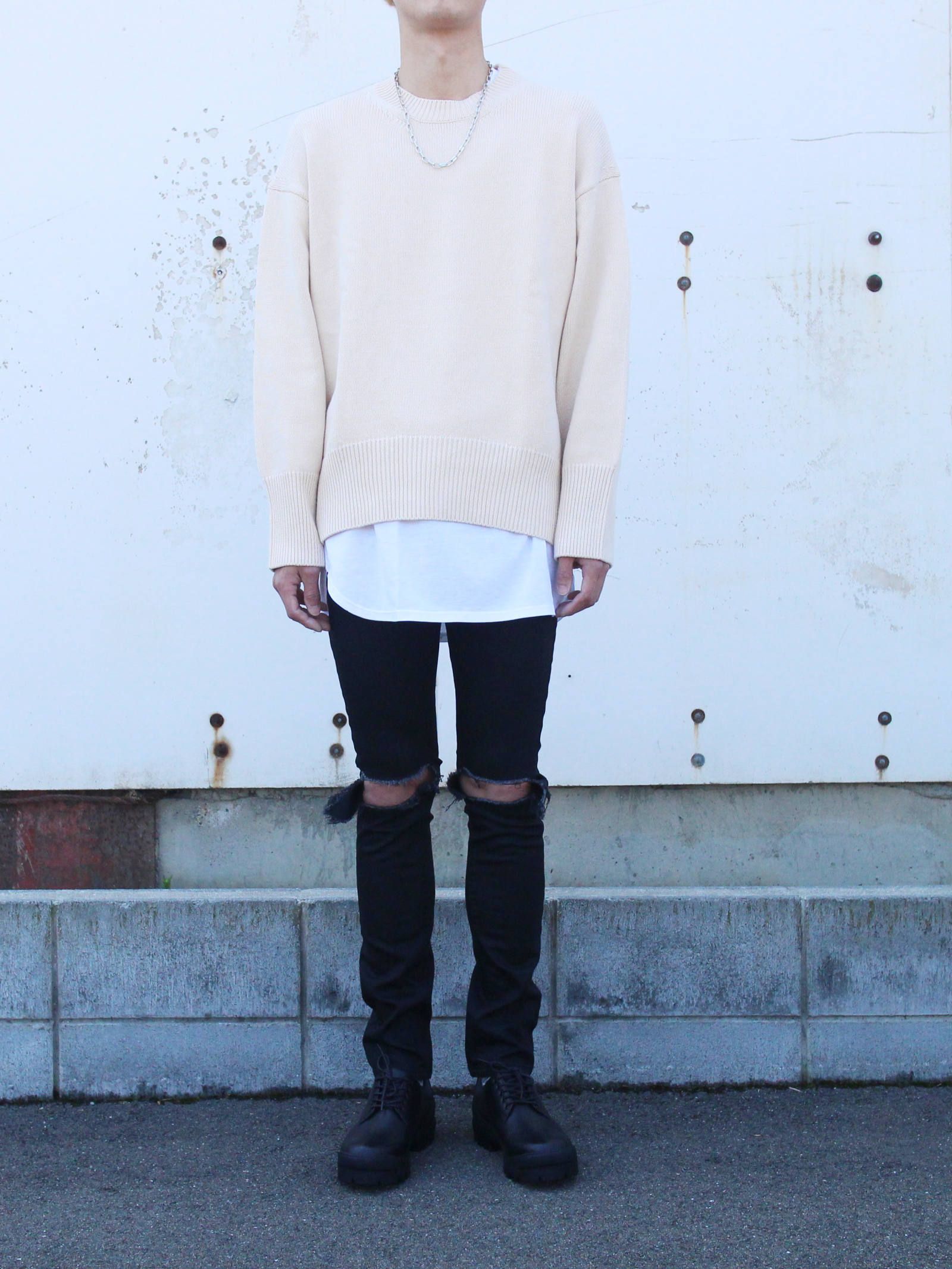 ロングスリーブニット - LONG SLEEVE KNIT - BEIGE