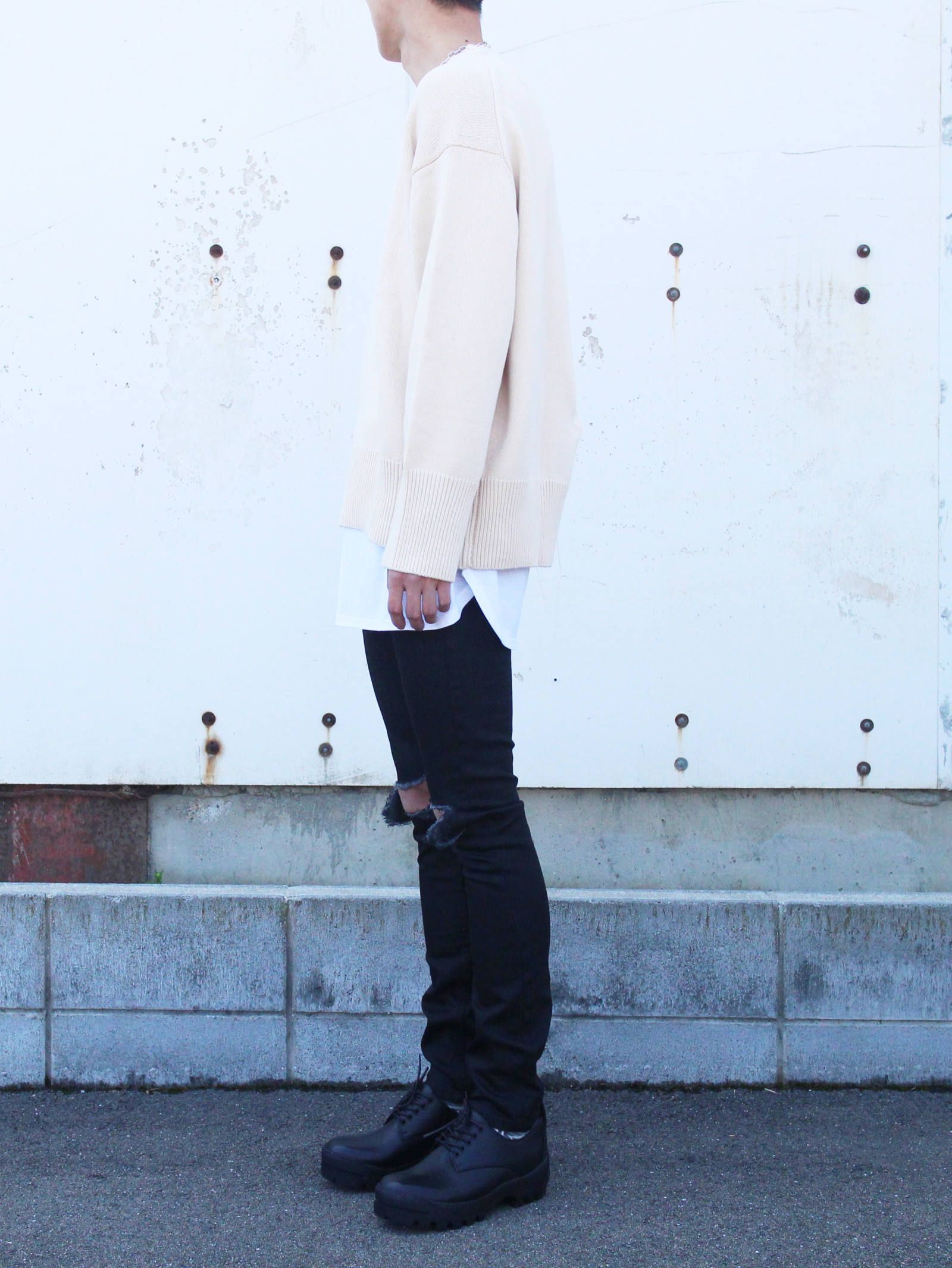 ロングスリーブニット - LONG SLEEVE KNIT - BEIGE