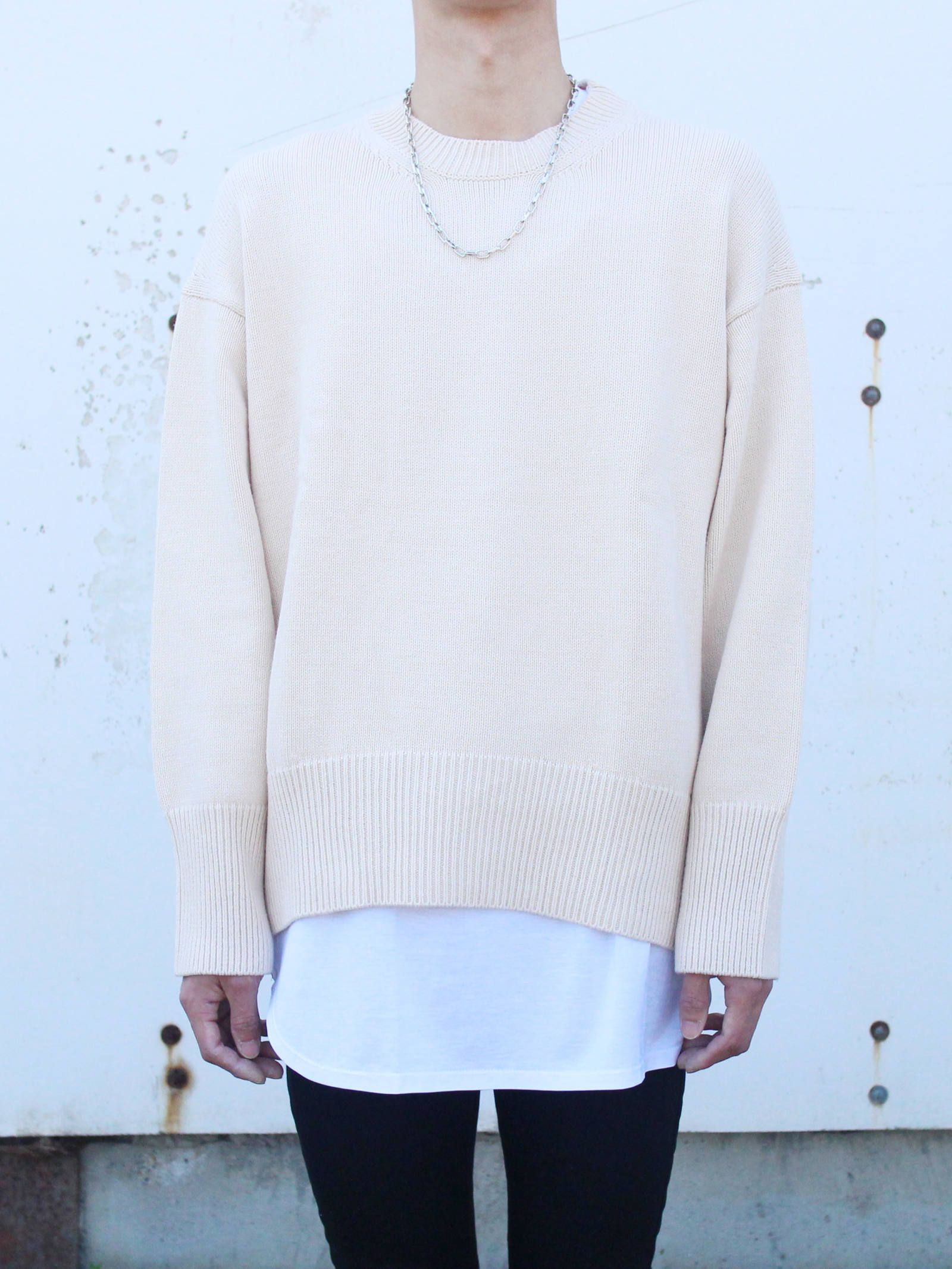 NIL DUE / NIL UN TOKYO - ロングスリーブニット - LONG SLEEVE KNIT - BEIGE | ADDICT WEB  SHOP