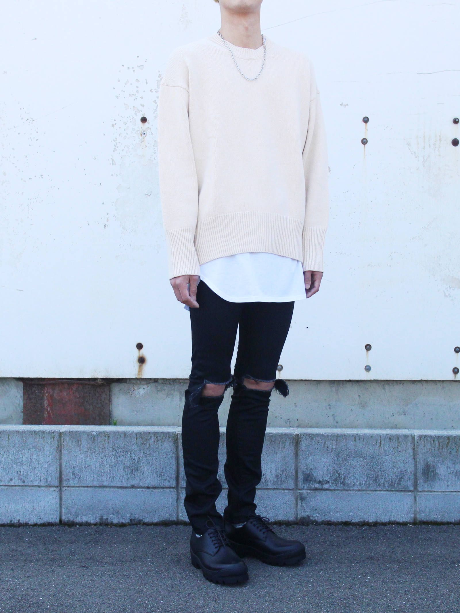 ロングスリーブニット - LONG SLEEVE KNIT - BEIGE