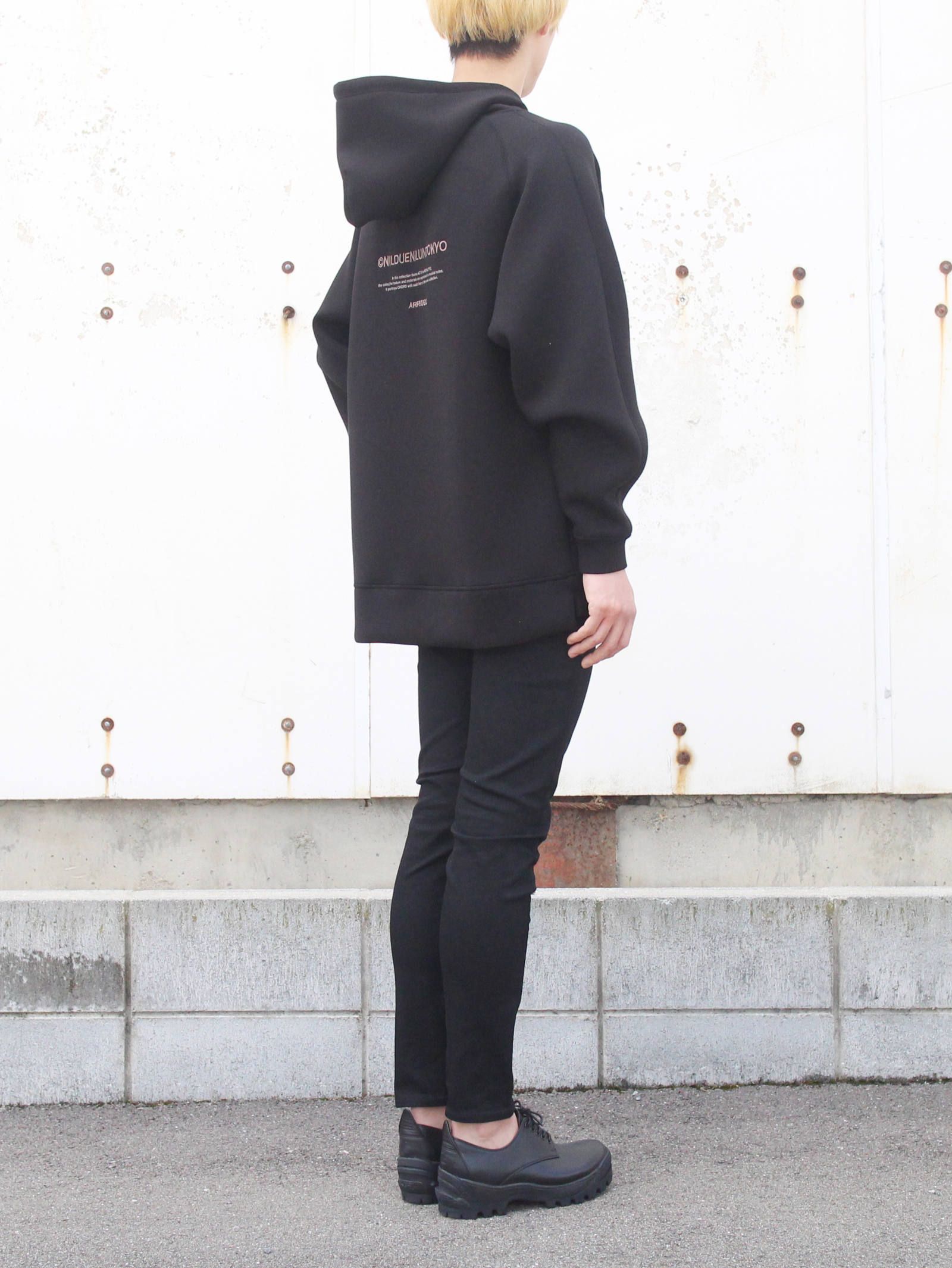 刺繍ロゴフーディ - EMBROIDERY LOGO HOODIE- BLACK