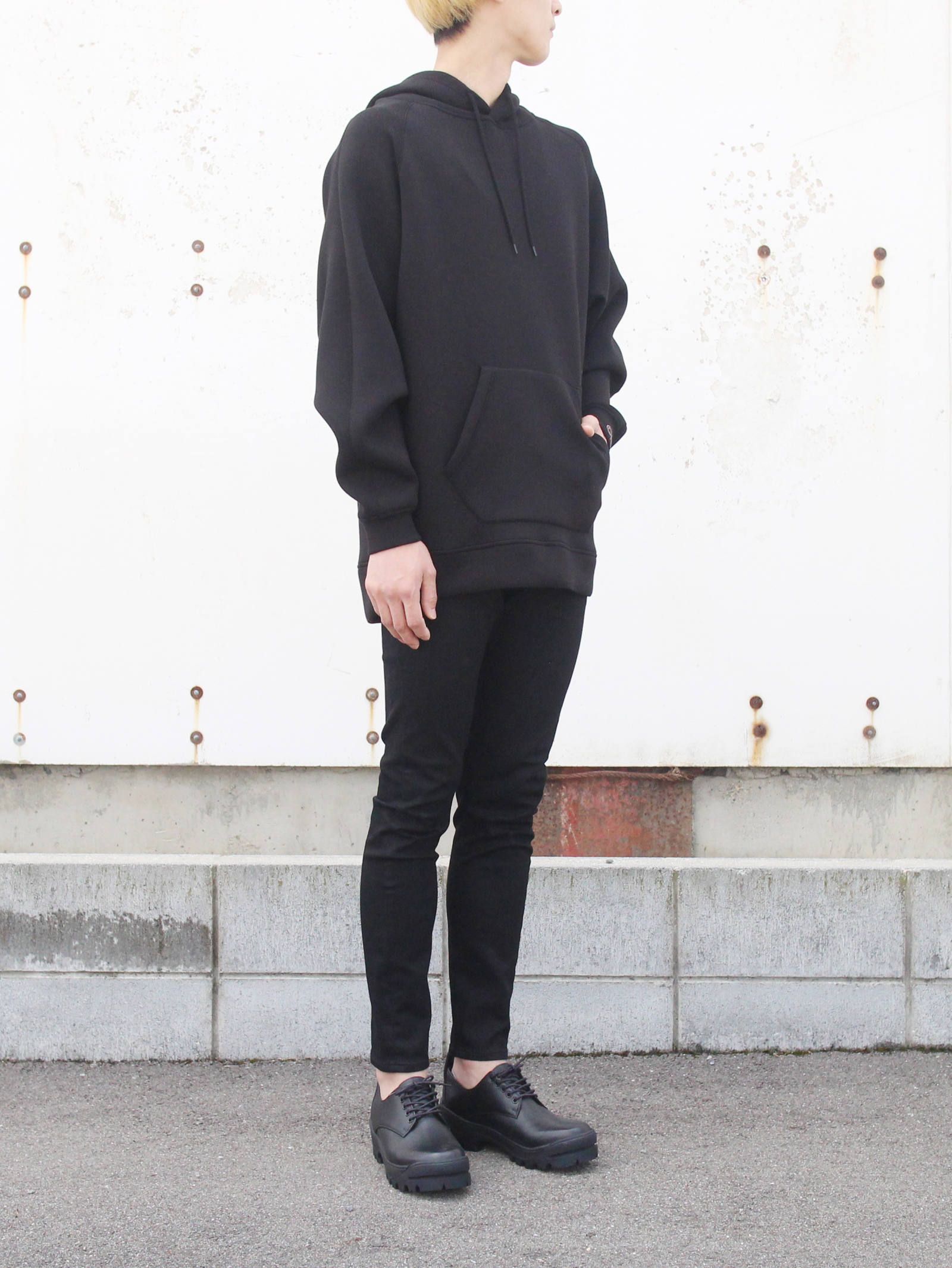 刺繍ロゴフーディ - EMBROIDERY LOGO HOODIE- BLACK
