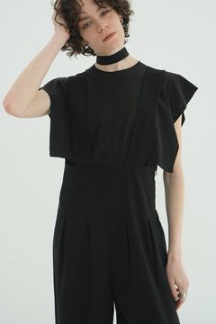 スクエアスリーブブラウス - SQUARE SLEEVE BLOUSE - BLACK