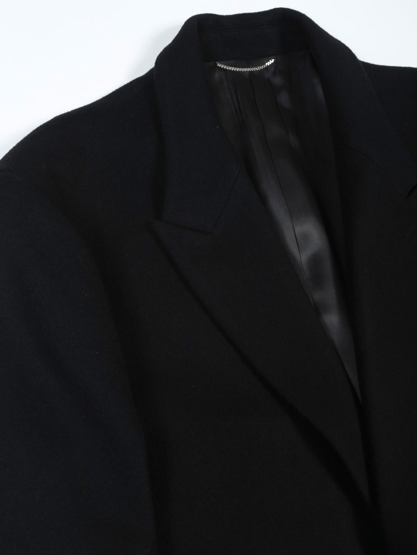 圧縮ウールメルトンオーバーチェスターコート - Over Chesterfield Coat - Black