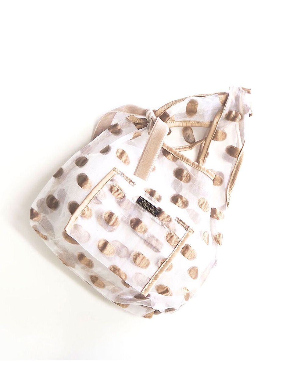 Demodee - マーケットバッグ - Dot market bag(S) WHITE × CAMEL