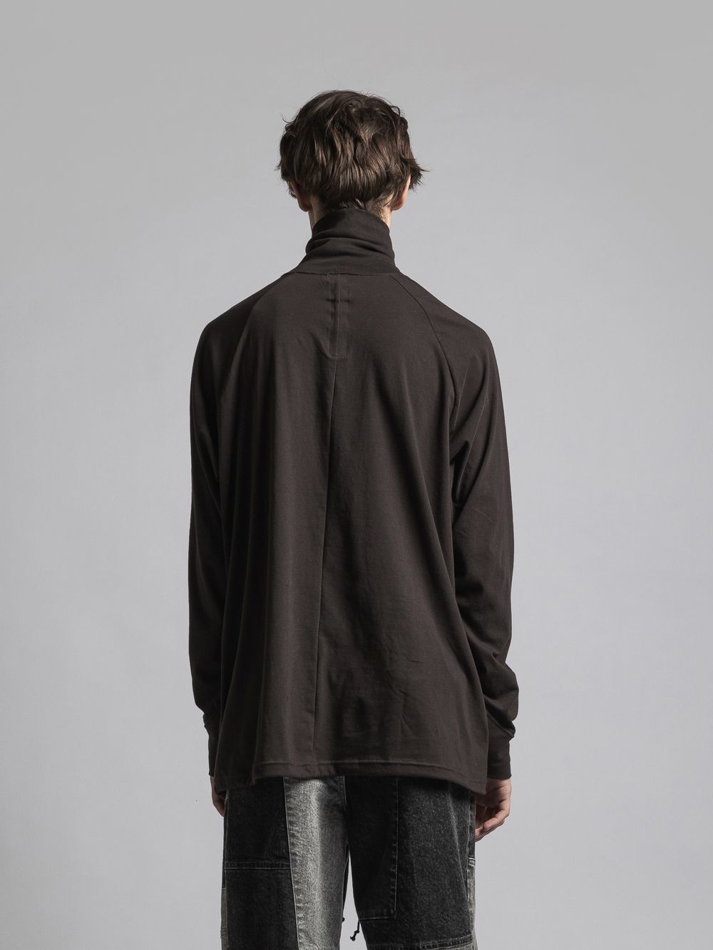 タートルネックカッソー - 40/- soft jersey Turtle necked T DARK BROWN