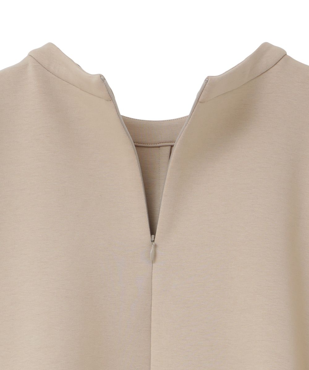 バルキー ライン ハーフ スリーブ トップス - BULKY LINE HALF SLEEVE TOPS - BEIGE
