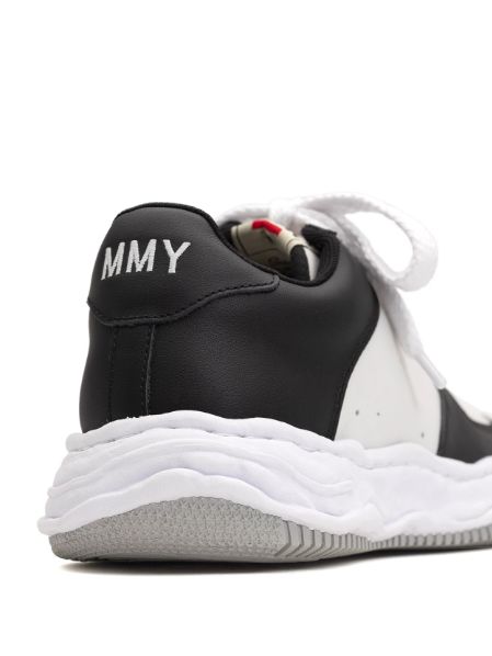 オリジナルソールスニーカー "WAYNE" OG Sole LEATHER Low-top Sneaker - BLACK×WHITE