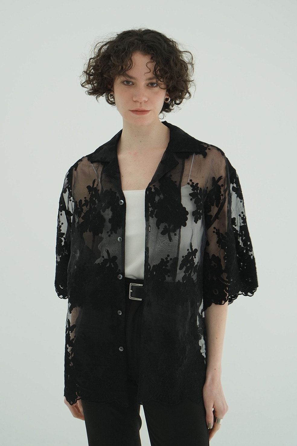 ENOF（イナフ）の「SHEER BLACK SHIRT（シャツ/ブラウス）」 - WEAR