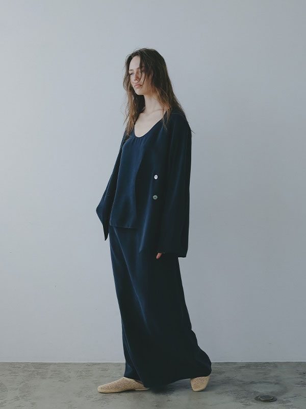 キュプラシャツジャケット - NAVY