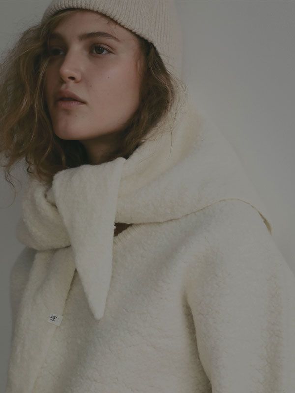 バンピーストールニットプルオーバー（ホワイト）